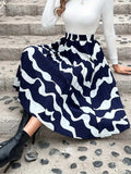 Pleated Printed Elastic Waist Skirt - Trendsi - Flyclothing LLC