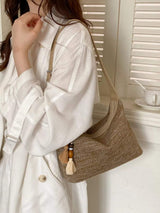 Woven Shoulder Bag with Tassel - Trendsi - Flyclothing LLC