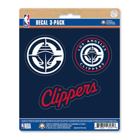 NBA - Los Angeles Clippers Decal 3-pk - Logo Brands - Flyclothing LLC