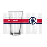Los Angeles Clippers 16oz Stripe Pint Glass - Logo Brands - Flyclothing LLC