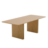 79" Natural Solid Wood Double Pedestal Base Dining Table - HomeRoots - Flyclothing LLC