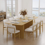 79" Natural Solid Wood Double Pedestal Base Dining Table - HomeRoots - Flyclothing LLC