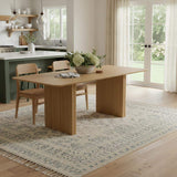 79" Natural Solid Wood Double Pedestal Base Dining Table - HomeRoots - Flyclothing LLC