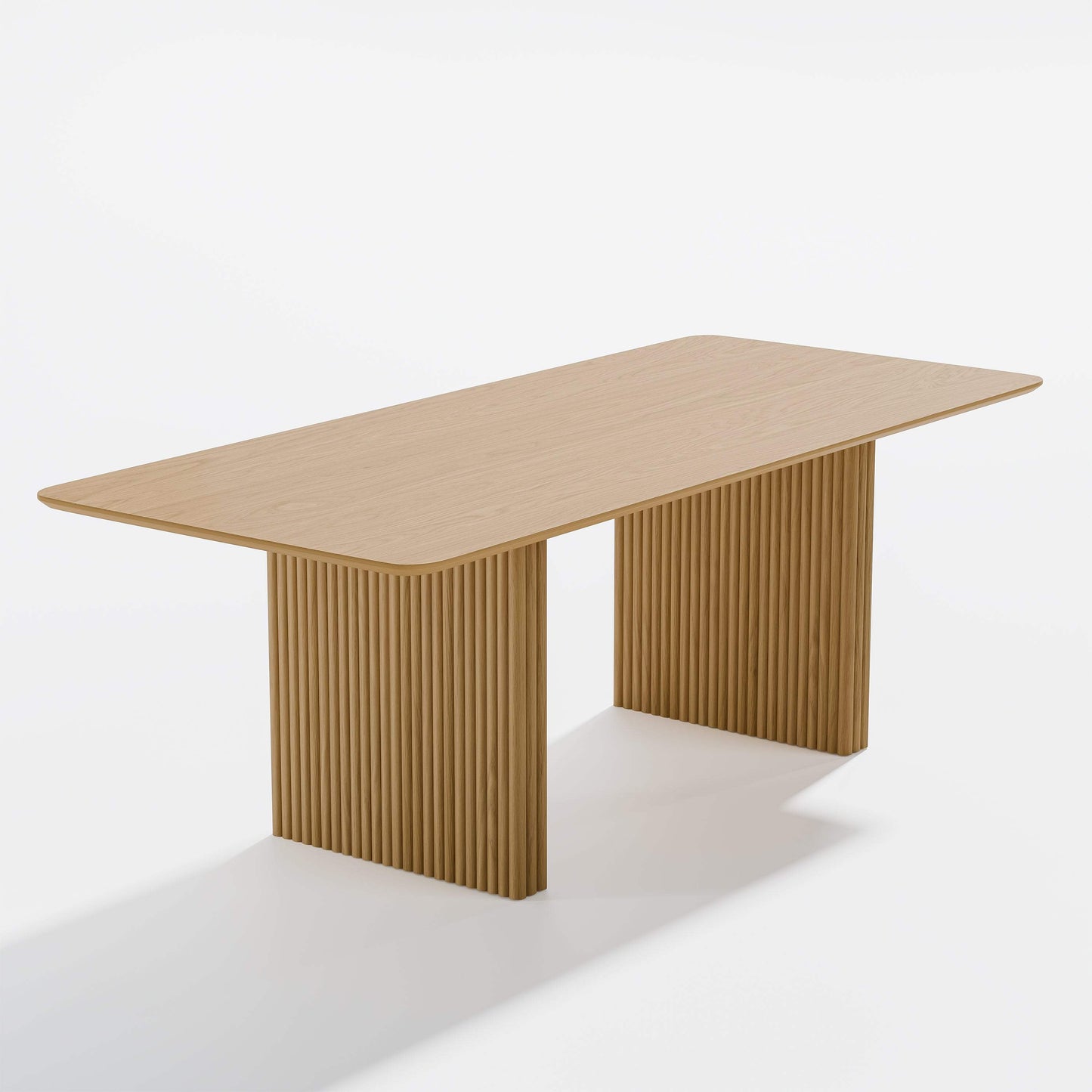 79" Natural Solid Wood Double Pedestal Base Dining Table - HomeRoots - Flyclothing LLC