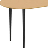 67" Natural and Black Solid Wood Oval Dining Table - Homeroots - Flyclothing LLC