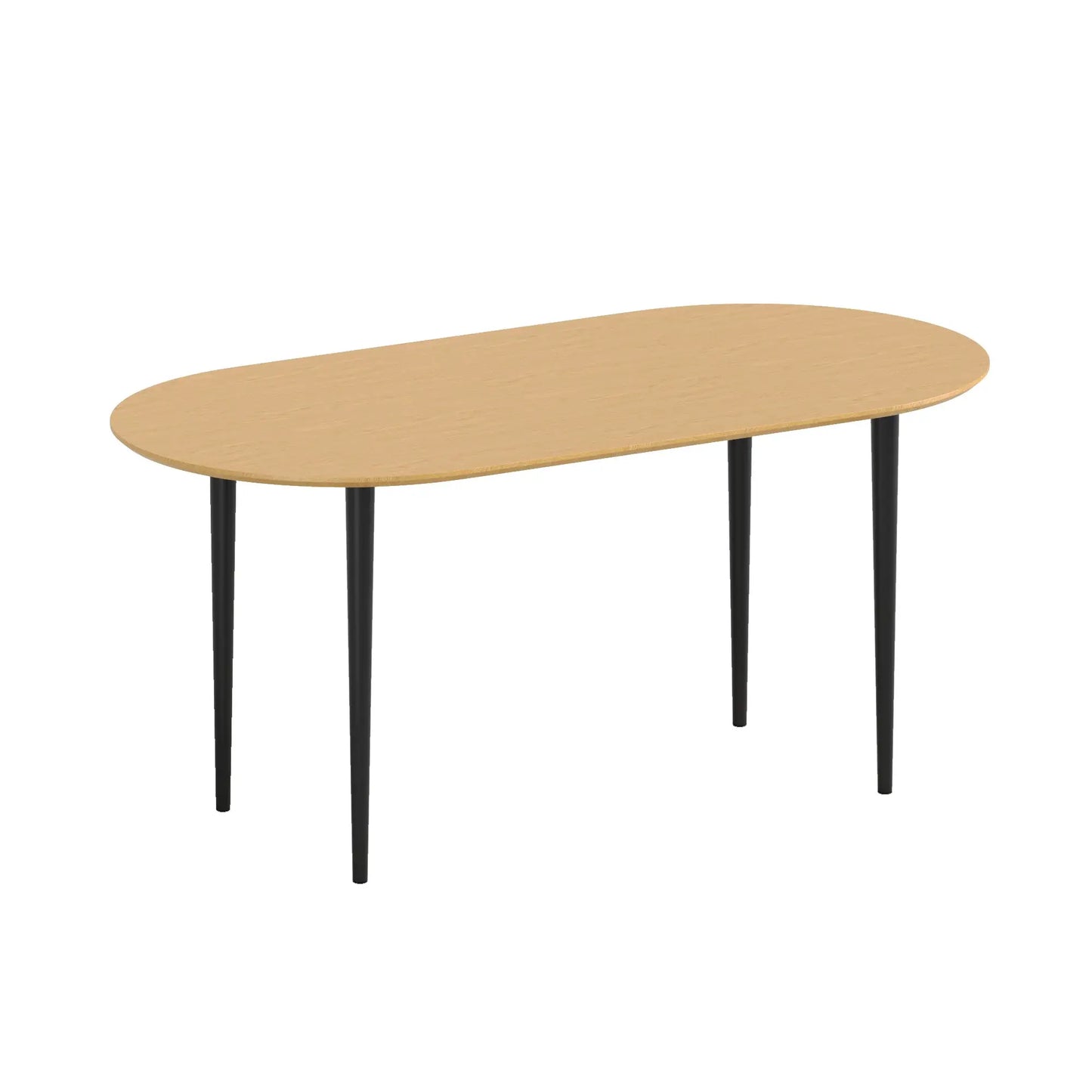 67" Natural and Black Solid Wood Oval Dining Table - Homeroots - Flyclothing LLC