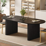 79" Black Solid Wood Double Pedestal Base Oval Dining Table - HomeRoots - Flyclothing LLC