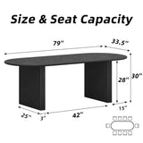 79" Black Solid Wood Double Pedestal Base Oval Dining Table - HomeRoots - Flyclothing LLC