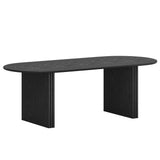 79" Black Solid Wood Double Pedestal Base Oval Dining Table - HomeRoots - Flyclothing LLC