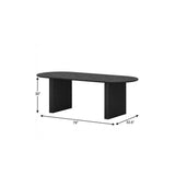79" Black Solid Wood Double Pedestal Base Oval Dining Table - HomeRoots - Flyclothing LLC