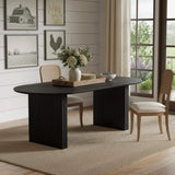79" Black Solid Wood Double Pedestal Base Oval Dining Table - HomeRoots - Flyclothing LLC