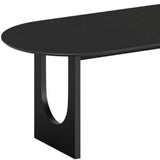 79" Black Solid Wood Geo Double Pedestal Base Oval Dining Table - HomeRoots - Flyclothing LLC