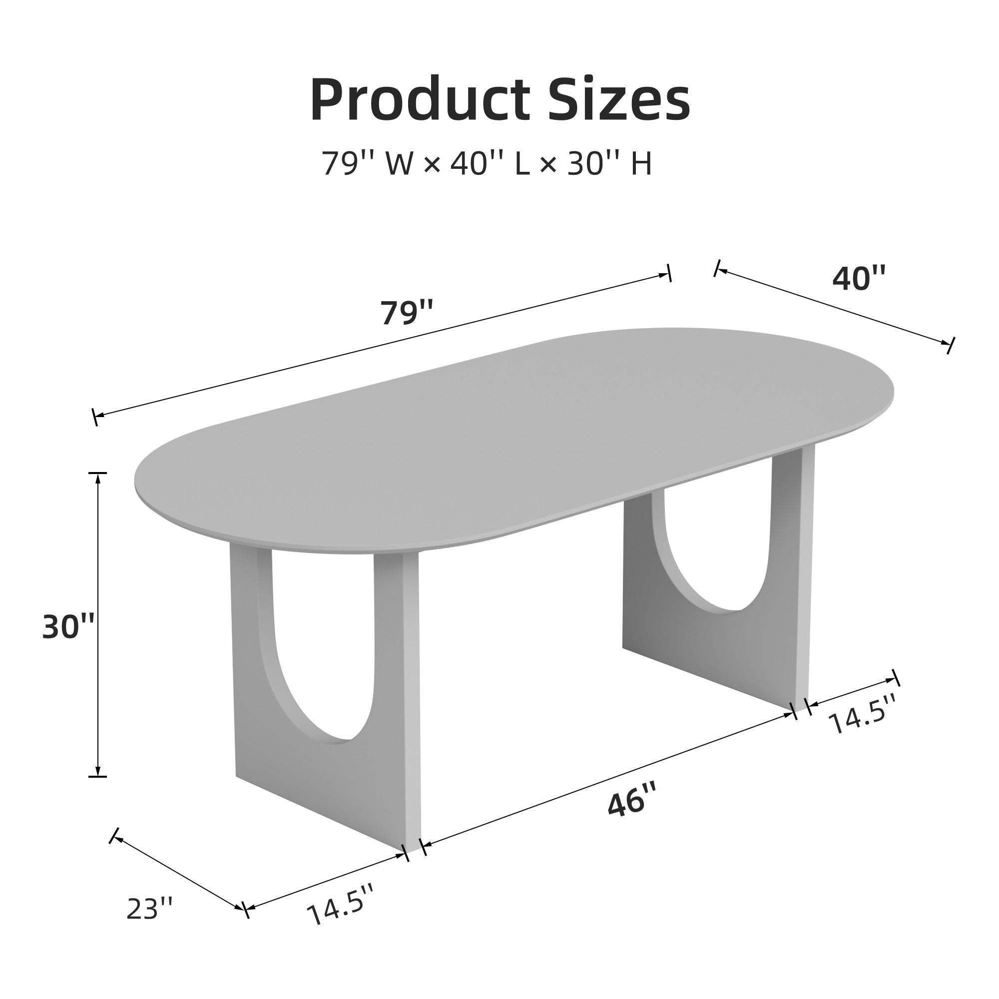 79" Black Solid Wood Geo Double Pedestal Base Oval Dining Table - HomeRoots - Flyclothing LLC