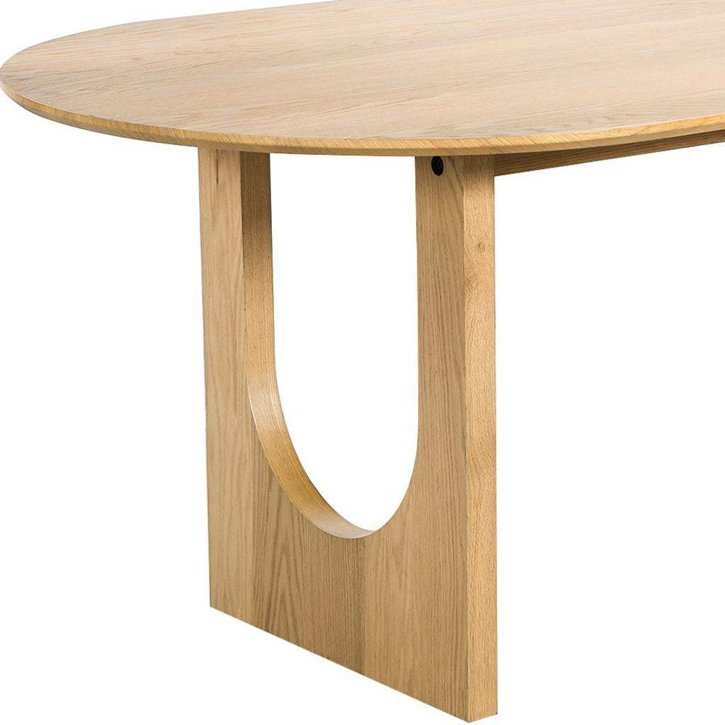 79" Natural Solid Wood Double Pedestal Base Oval Dining Table - HomeRoots - Flyclothing LLC