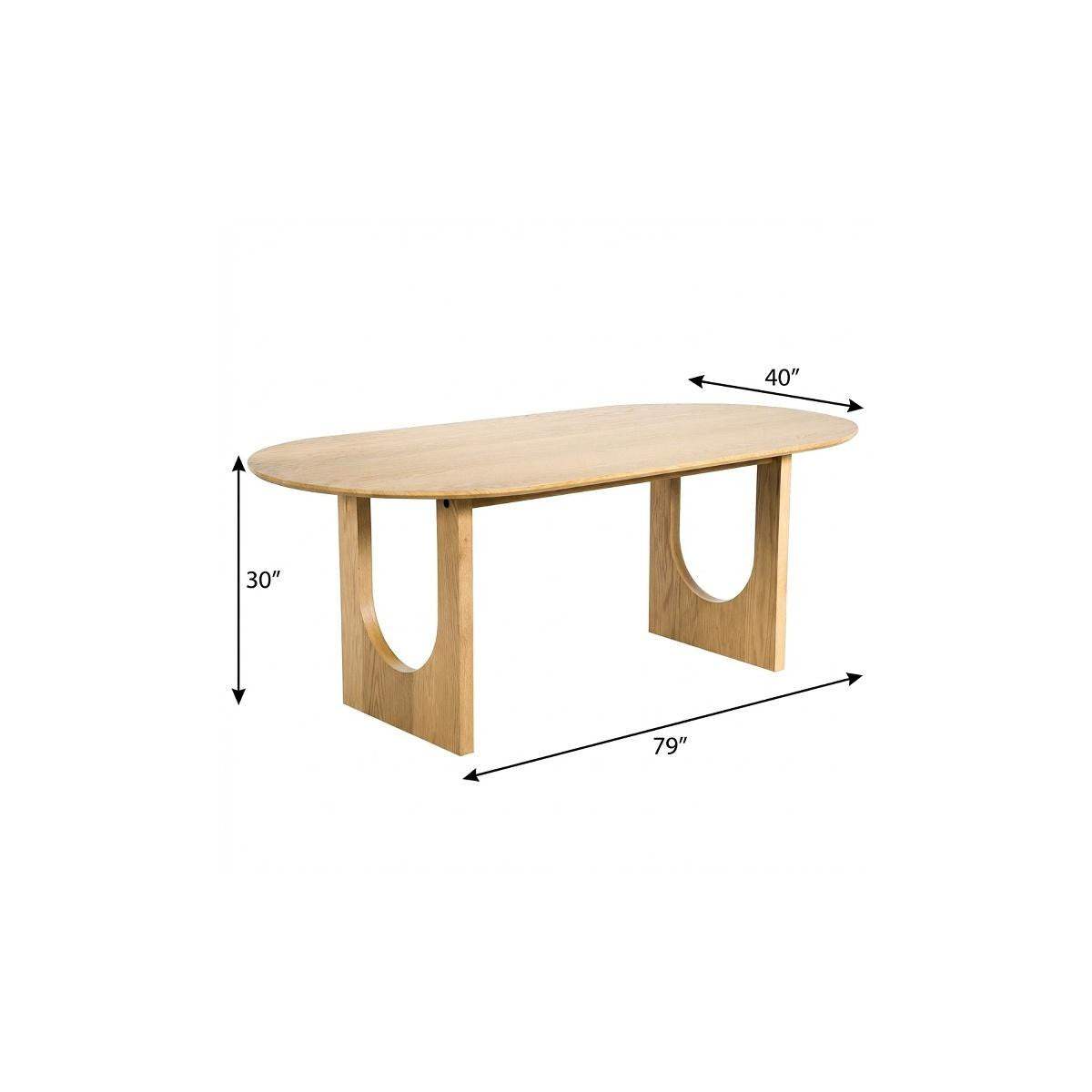 79" Natural Solid Wood Double Pedestal Base Oval Dining Table - HomeRoots - Flyclothing LLC