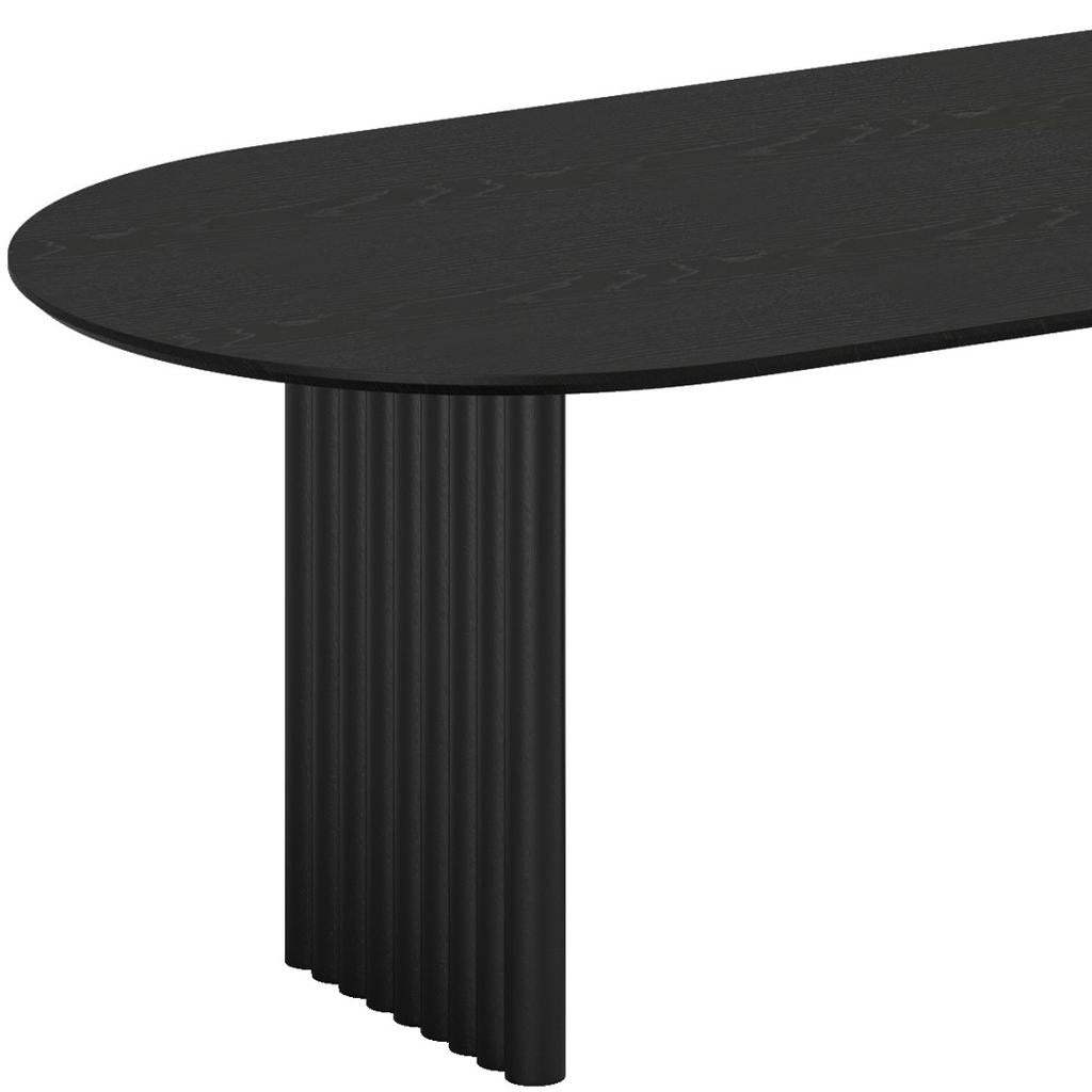 79" Black Solid Wood Double Pedestal Base Oval Dining Table - HomeRoots - Flyclothing LLC