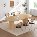79" Natural Solid Wood Double Pedestal Base Oval Dining Table - HomeRoots - Flyclothing LLC