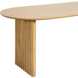 79" Natural Solid Wood Double Pedestal Base Oval Dining Table - HomeRoots - Flyclothing LLC