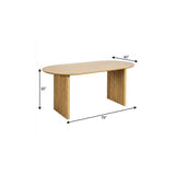 79" Natural Solid Wood Double Pedestal Base Oval Dining Table - HomeRoots - Flyclothing LLC
