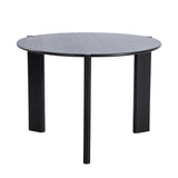 42" Black Solid Wood Three Leg Base Round Top Dining Table - HomeRoots - Flyclothing LLC