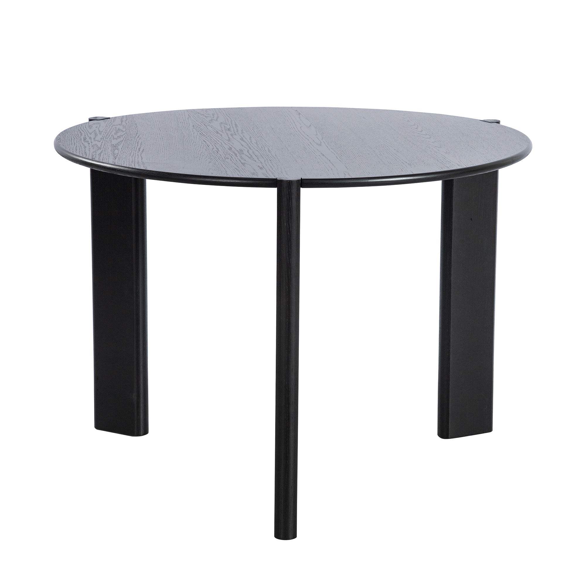 42" Black Solid Wood Three Leg Base Round Top Dining Table - HomeRoots - Flyclothing LLC