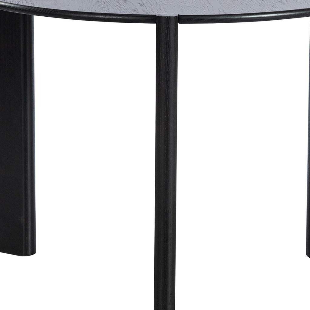 42" Black Solid Wood Three Leg Base Round Top Dining Table - HomeRoots - Flyclothing LLC