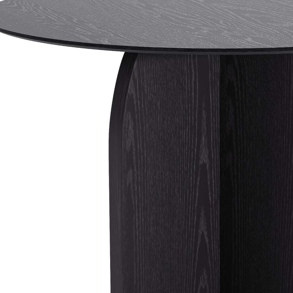 42" Black Solid Wood Pedestal Base Round Top Dining Table - HomeRoots - Flyclothing LLC
