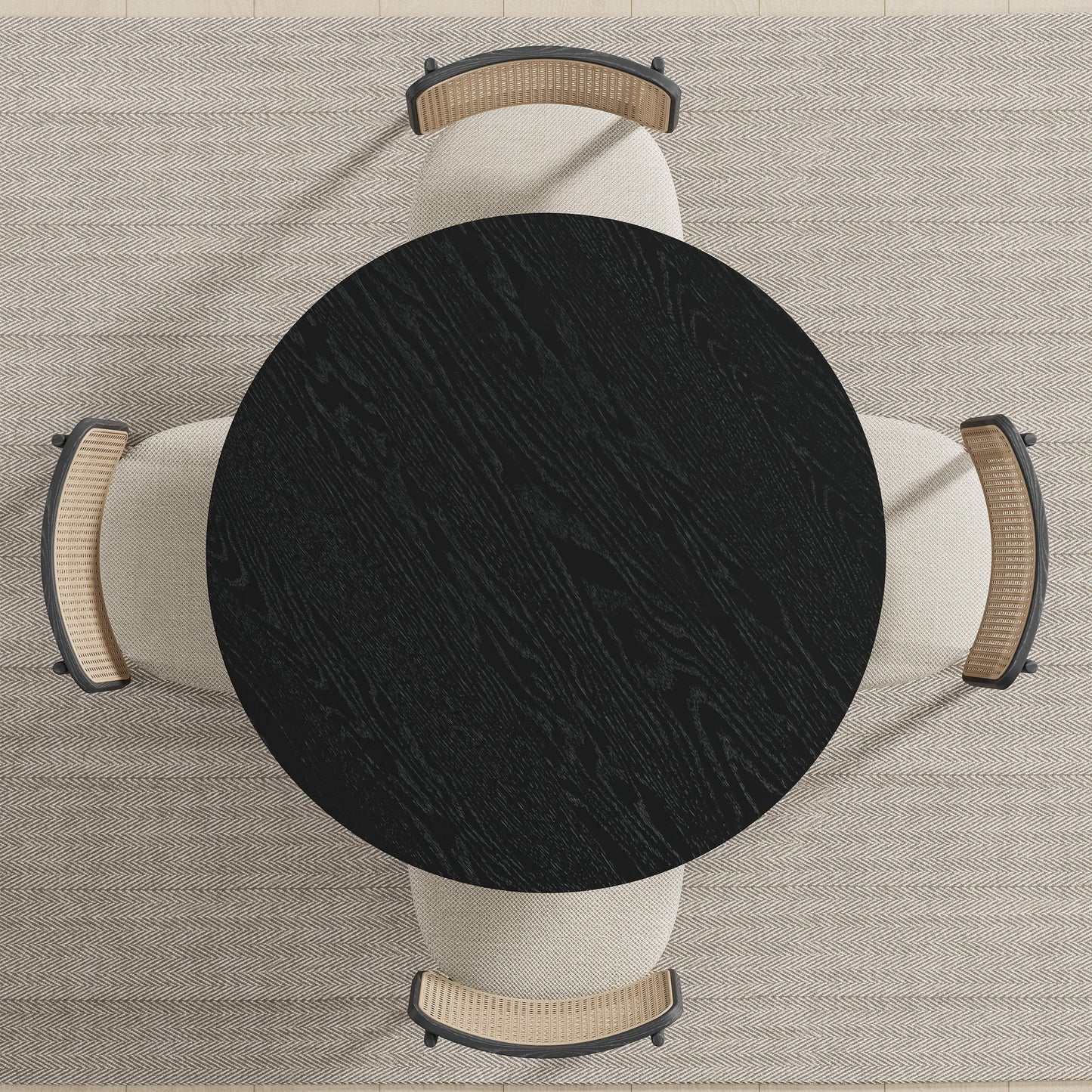 42" Black Solid Wood Pedestal Base Round Top Dining Table - HomeRoots - Flyclothing LLC