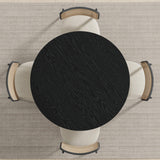 42" Black Solid Wood Pedestal Base Round Top Dining Table - HomeRoots - Flyclothing LLC