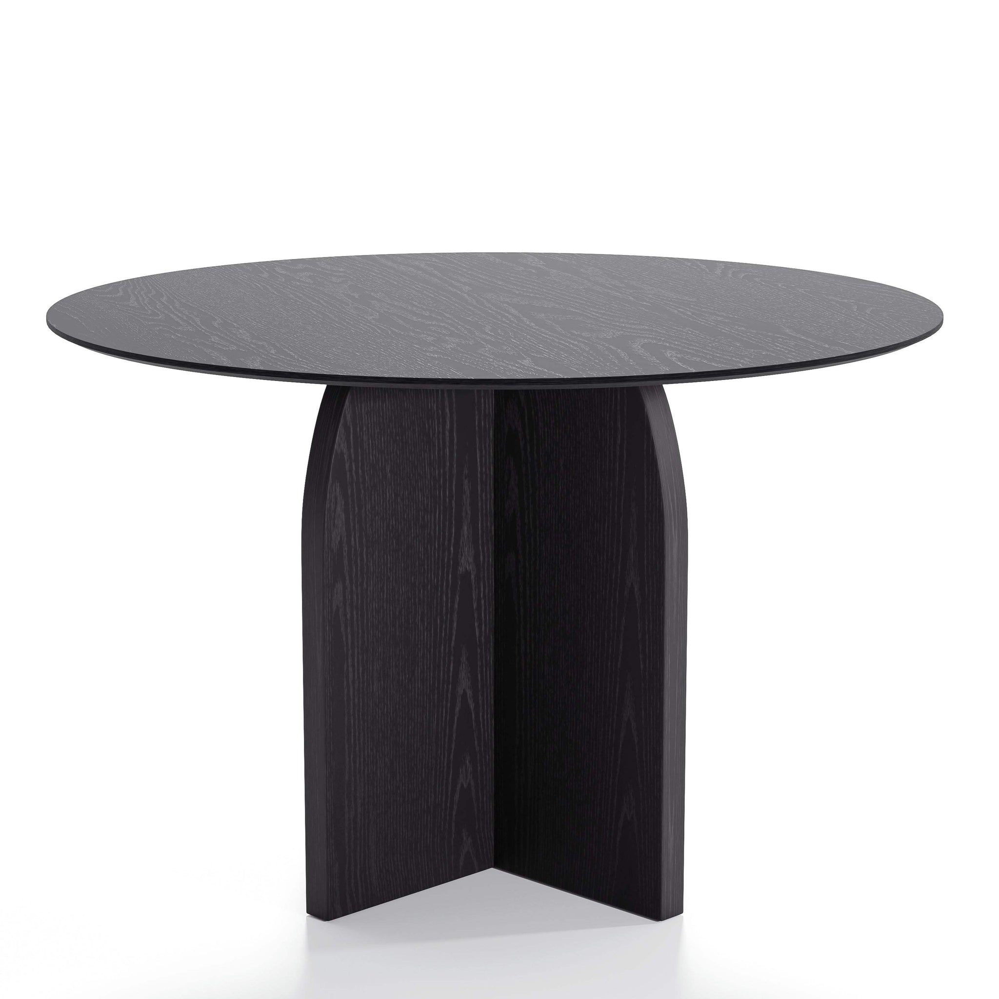 45" Black Solid Wood Pedestal Base Round Top Dining Table - HomeRoots - Flyclothing LLC