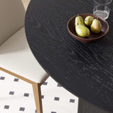 45" Black Solid Wood Pedestal Base Round Top Dining Table - HomeRoots - Flyclothing LLC