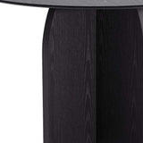 45" Black Solid Wood Pedestal Base Round Top Dining Table - HomeRoots - Flyclothing LLC