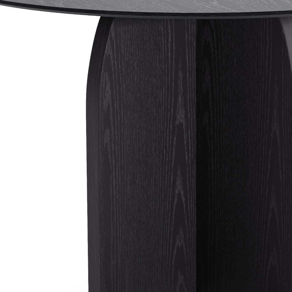 45" Black Solid Wood Pedestal Base Round Top Dining Table - HomeRoots - Flyclothing LLC
