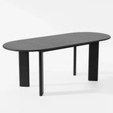 78" Black Solid Wood Oval Dining Table - Homeroots - Flyclothing LLC
