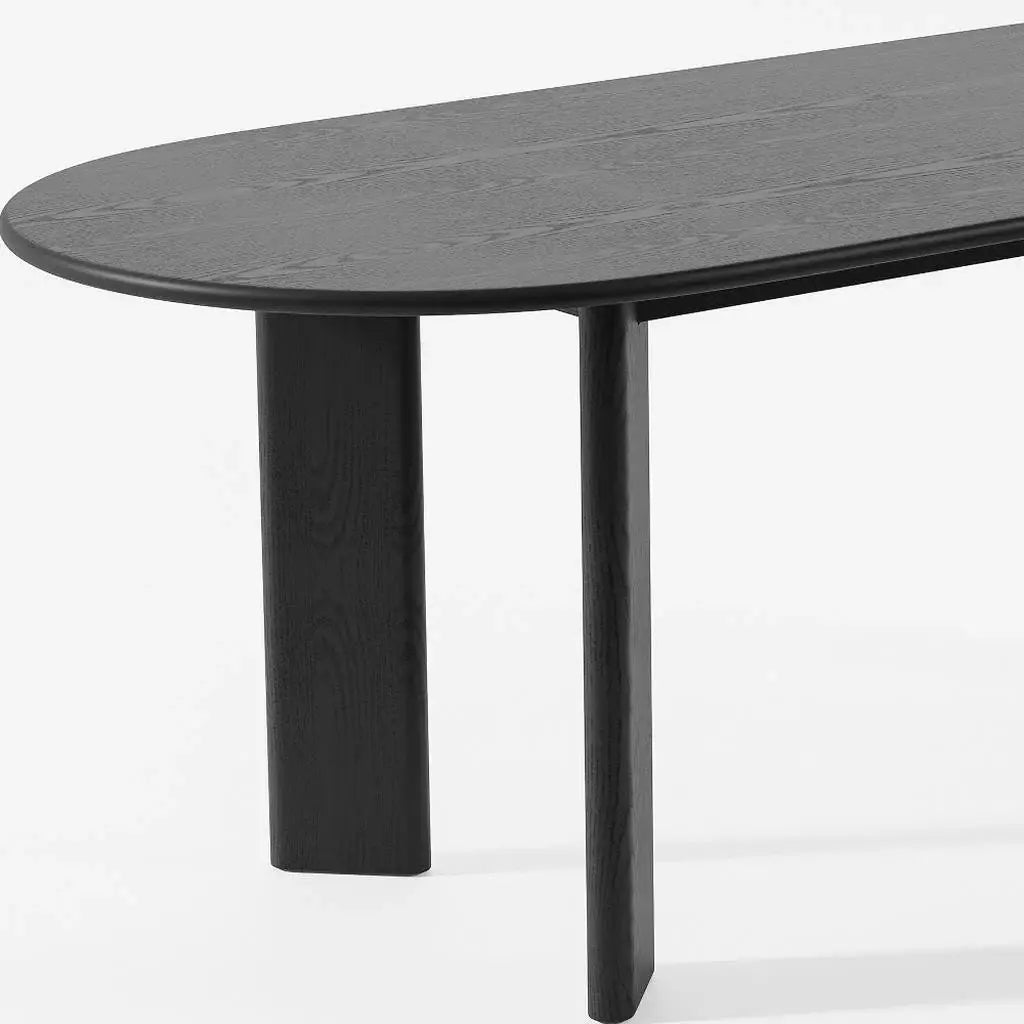 78" Black Solid Wood Oval Dining Table - Homeroots - Flyclothing LLC
