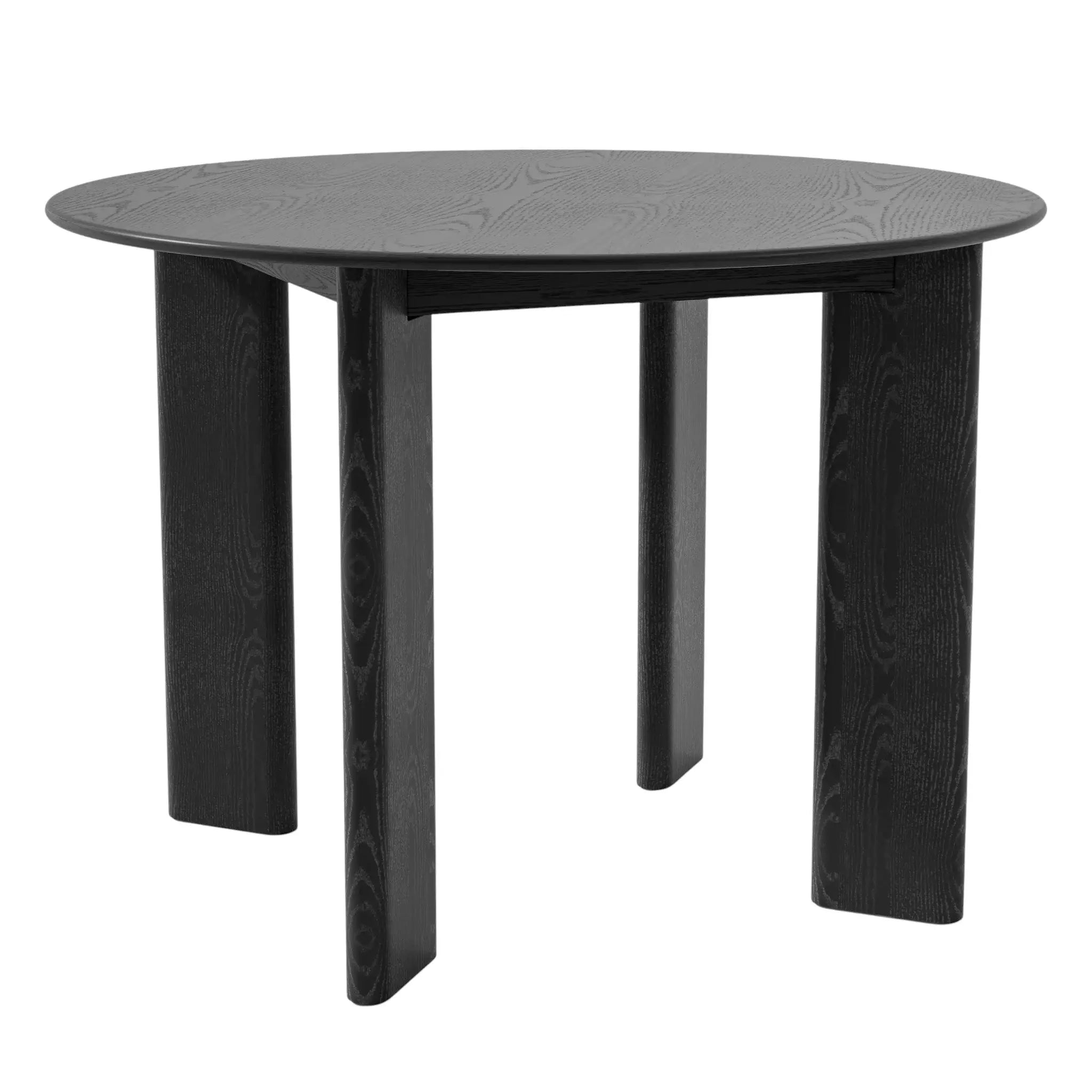42" Black Solid Wood Round Top Dining Table - Homeroots - Flyclothing LLC