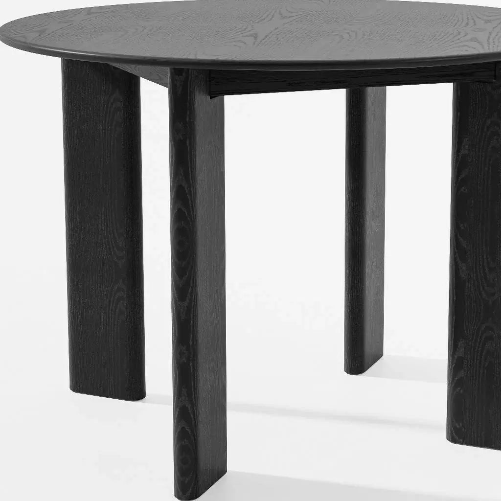 42" Black Solid Wood Round Top Dining Table - Homeroots - Flyclothing LLC