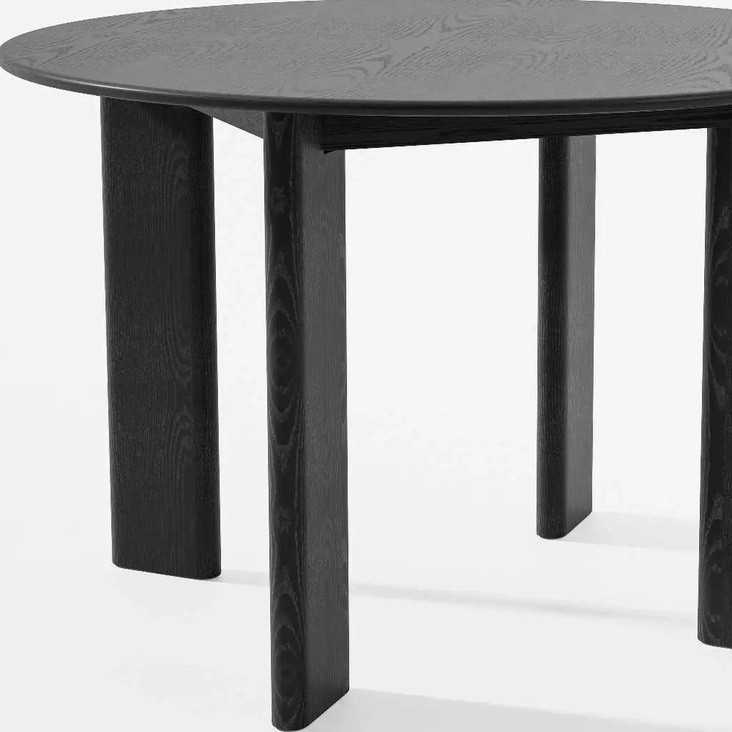 45" Black Solid Wood Round Top Dining Table - Homeroots - Flyclothing LLC