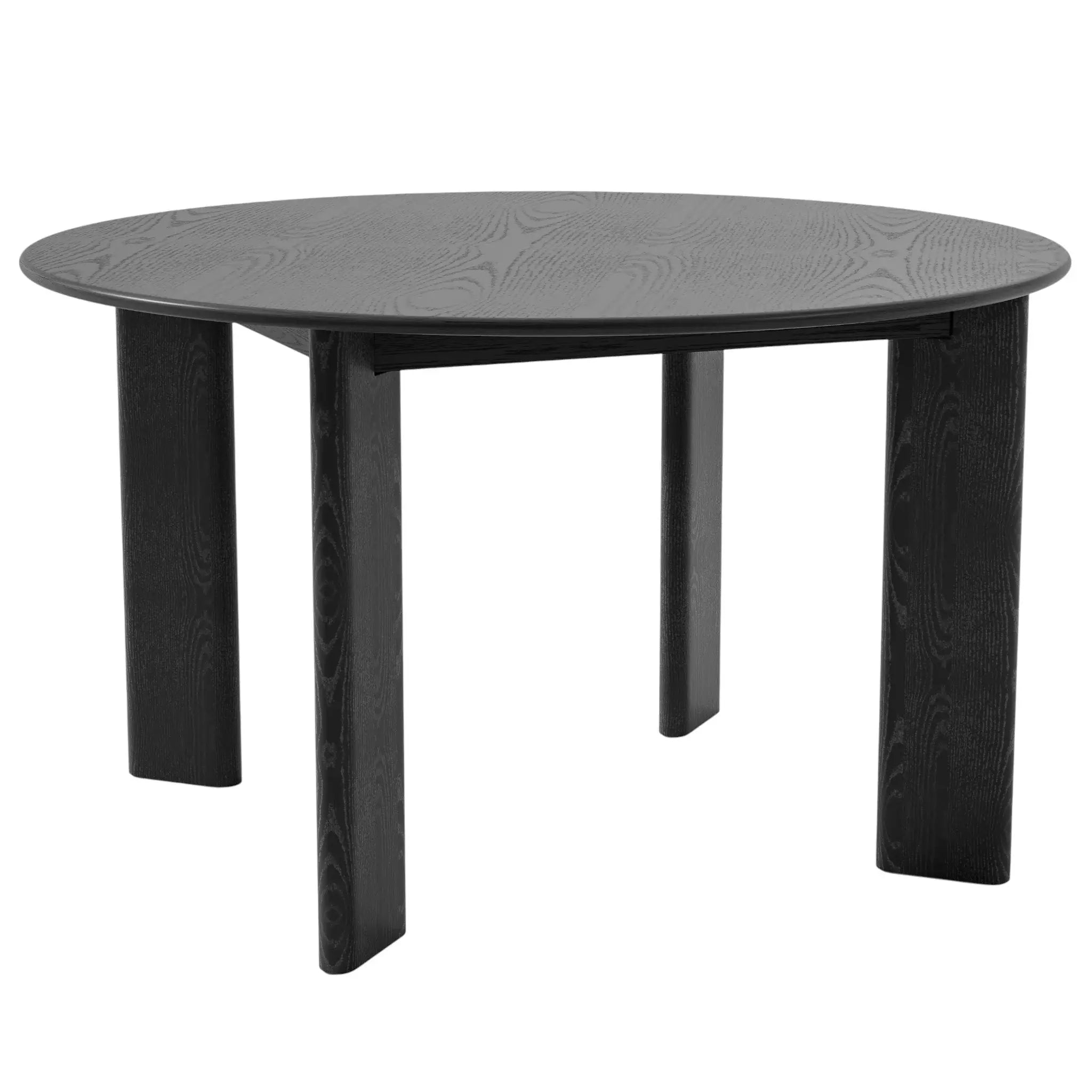 51" Black Solid Wood Round Top Dining Table - Homeroots - Flyclothing LLC