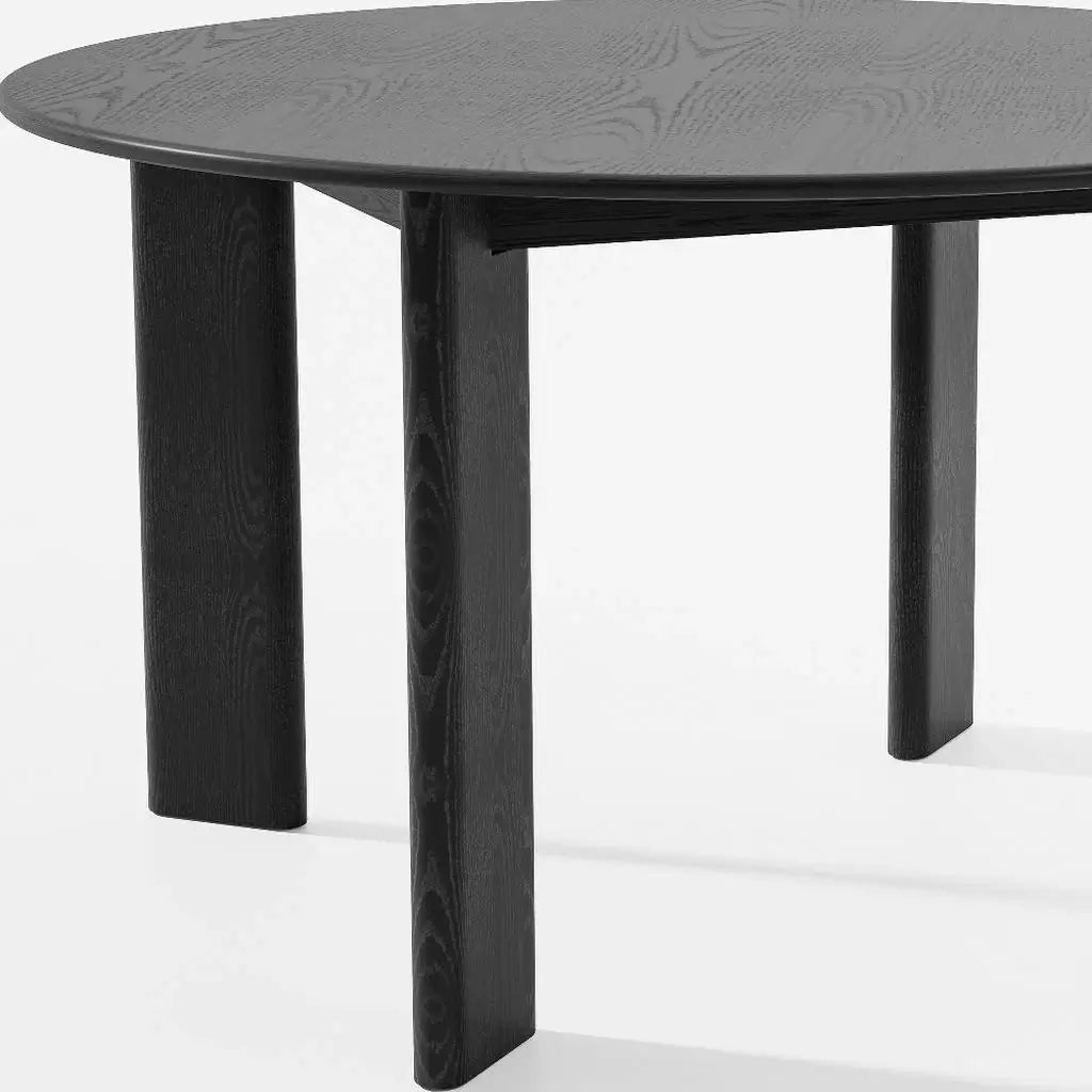 51" Black Solid Wood Round Top Dining Table - Homeroots - Flyclothing LLC