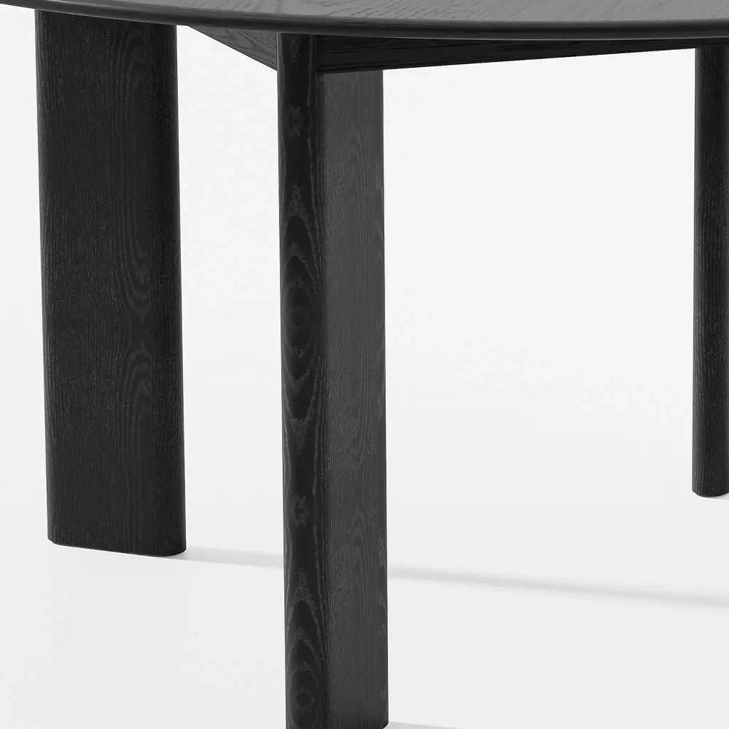58" Black Solid Wood Round Top Dining Table - Homeroots - Flyclothing LLC