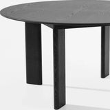 58" Black Solid Wood Round Top Dining Table - Homeroots - Flyclothing LLC