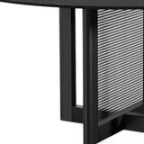 60" Black Solid Wood and Rattan Cross Leg Base Round Top Dining Table - HomeRoots - Flyclothing LLC