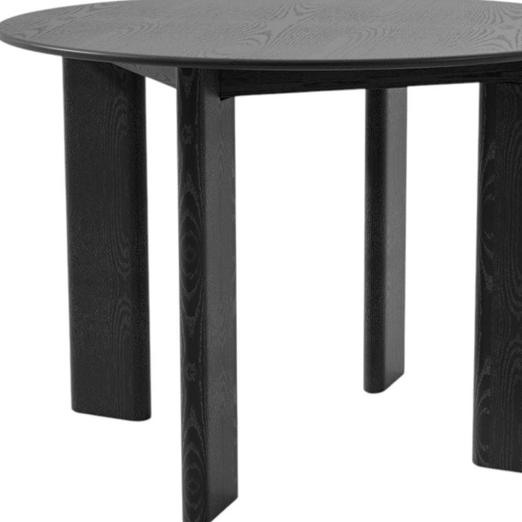 42" Black Solid Wood Round Top Dining Table - HomeRoots - Flyclothing LLC