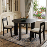 42" Black Solid Wood Round Top Dining Table - HomeRoots - Flyclothing LLC