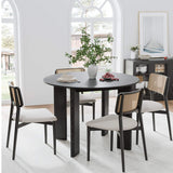 42" Black Solid Wood Round Top Dining Table - HomeRoots - Flyclothing LLC