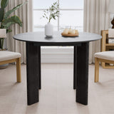 42" Black Solid Wood Round Top Dining Table - HomeRoots - Flyclothing LLC