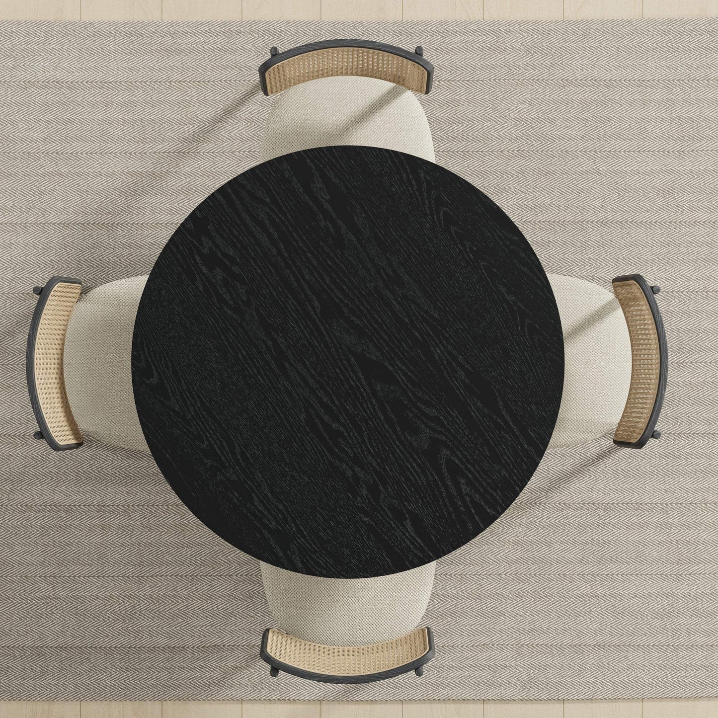 42" Black Solid Wood Round Top Dining Table - HomeRoots - Flyclothing LLC