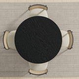 42" Black Solid Wood Round Top Dining Table - HomeRoots - Flyclothing LLC