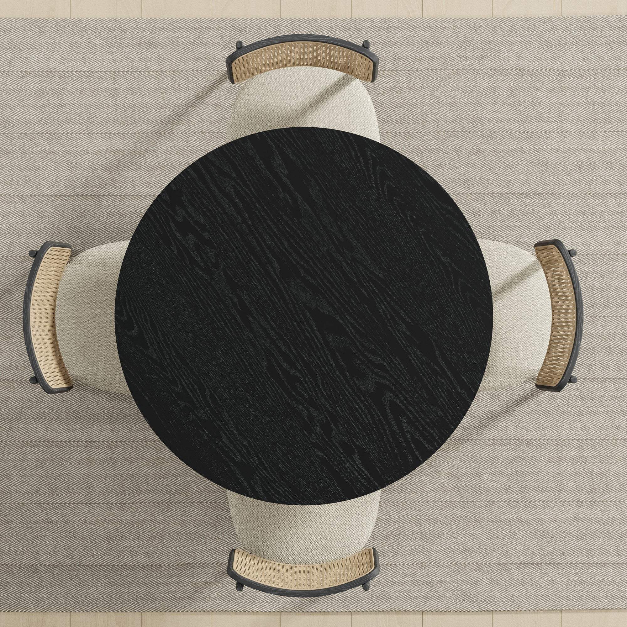 42" Black Solid Wood Round Top Dining Table - HomeRoots - Flyclothing LLC